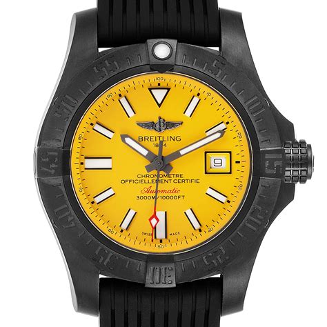 breitling avenger seawolf chrono blacksteel|breitling avenger seawolf yellow dial.